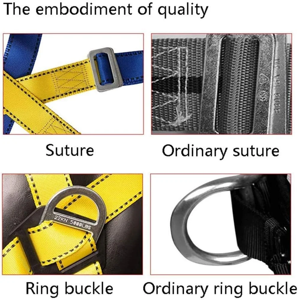 هارنس ایمنی محافظت در برابر سقوط MYIME، کیت ایمنی هارنس سقفی، کیت هارنس صنعتی تمام بدن پنج نقطه ای، کمربند قابل تنظیم با طناب بند قلاب جاذب ضربه LEOWE (رنگ: مجموعه تک قلاب بزرگ)