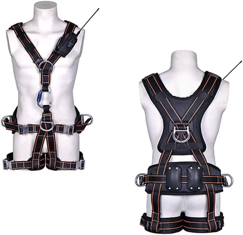 هارنس ایمنی GDJxcvb، هارنس نجات، هارنس ساختمانی با کمربند قابل تنظیم، پدهای پهن شده پا، صفحه پوشش کمر، حلقه های D پشتی و جانبی، کمربند ایمنی کار هوایی نیروی باد
