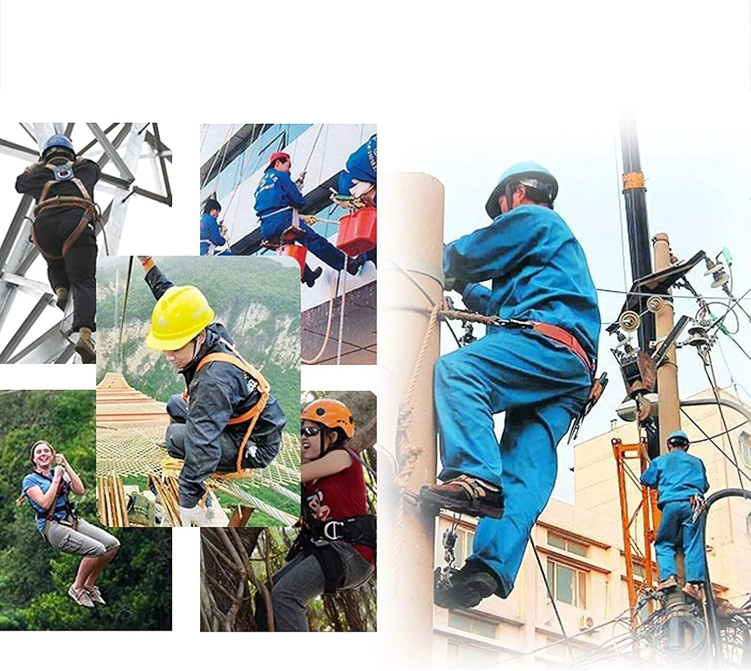 هارنس ایمنی سقوط، هارنس محافظت از سقوط تمام بدن نارنجی، کمربند قابل تنظیم با قلاب مناسب برای هر خانواده