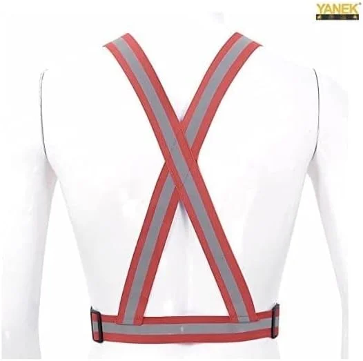 کمربند جلیقه ایمنی بازتابنده قابل تنظیم Yanek، قرمز