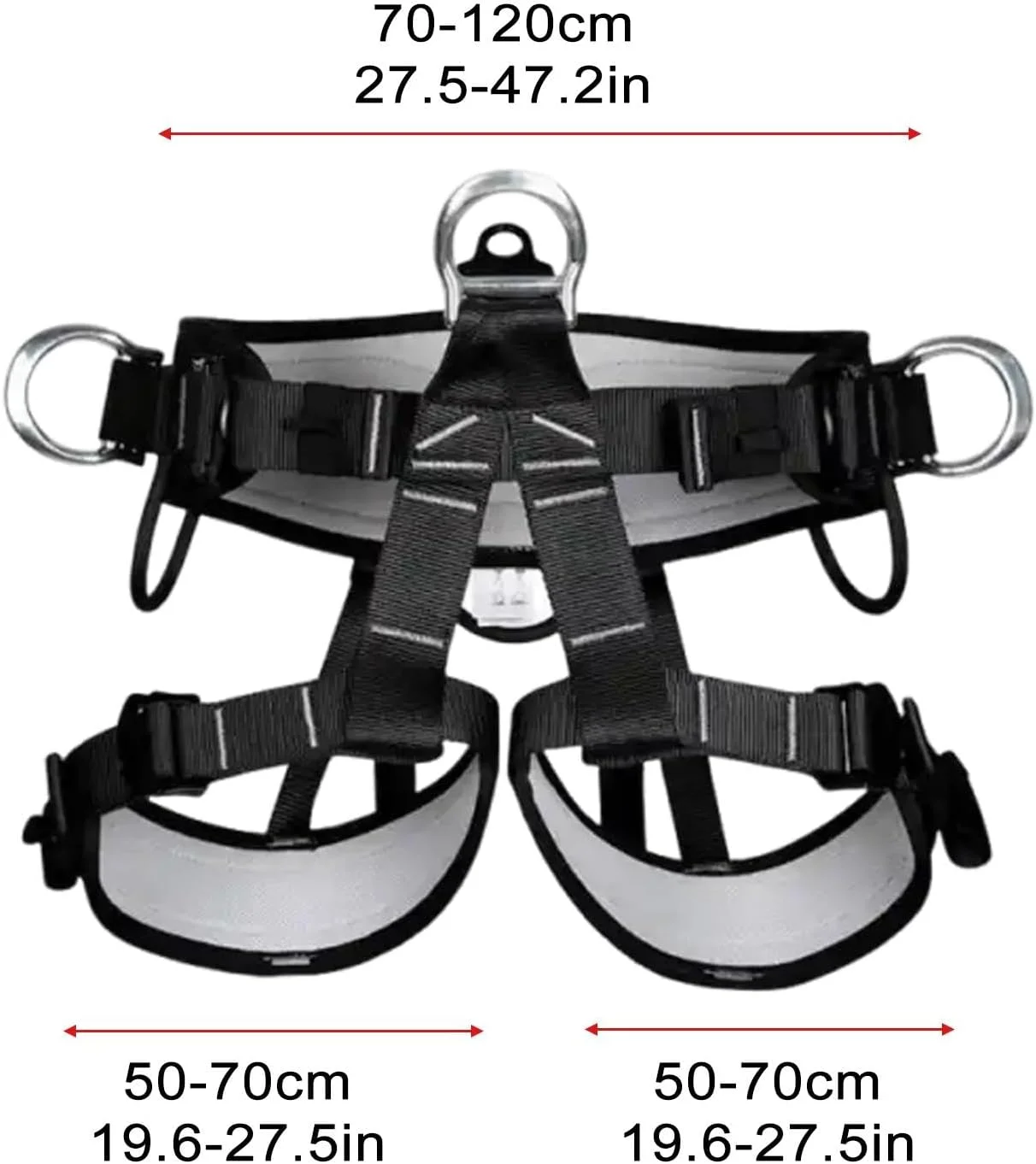 هارنس صخره نوردی | هارنس کمربند ایمنی قابل تنظیم، محافظت از کمر با تسمه های تحمل بار قوی، کمربندهای پشتیبانی برای غارنوردی، صخره نوردی، فرود