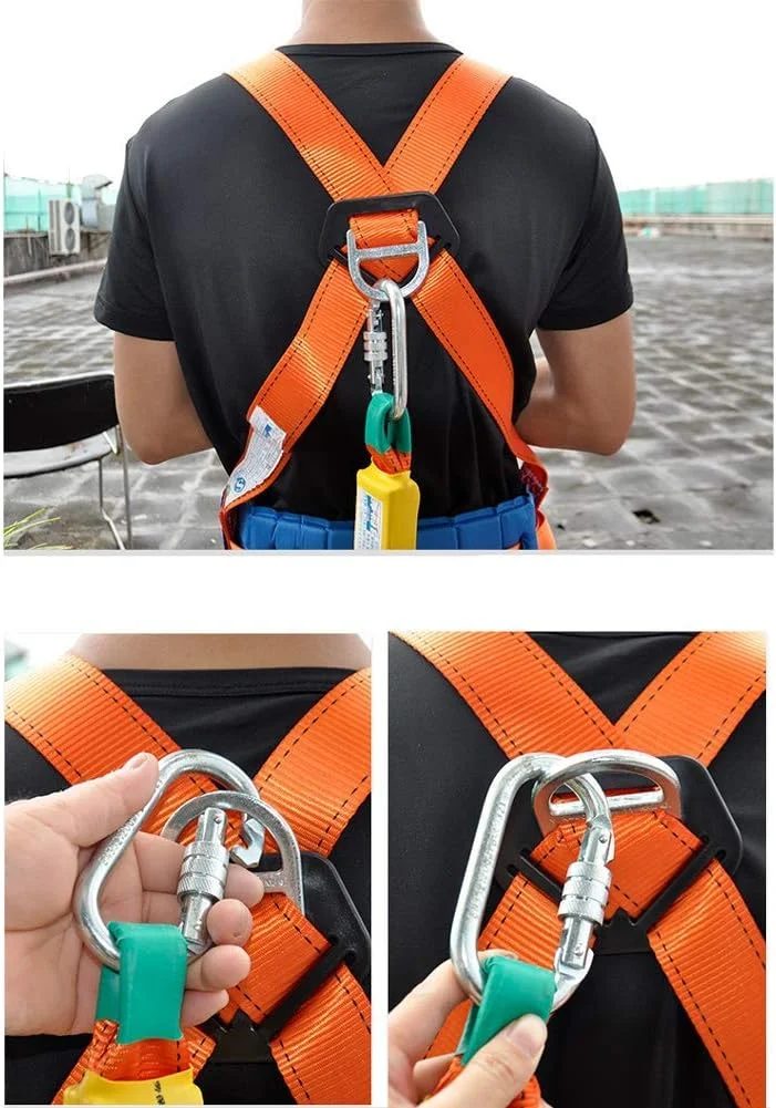 هارنس ایمنی تمام بدن ضد سقوط با 5 حلقه D و کمربند کمر، تجهیزات نجات آتش نشانی شخصی جهانی غارنوردی و فرود