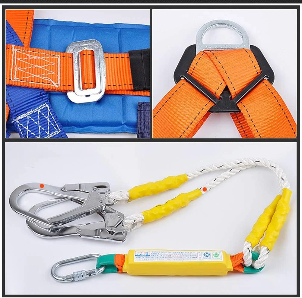 هارنس ایمنی تمام بدن ضد سقوط با 5 حلقه D و کمربند کمر، تجهیزات نجات آتش نشانی شخصی جهانی غارنوردی و فرود