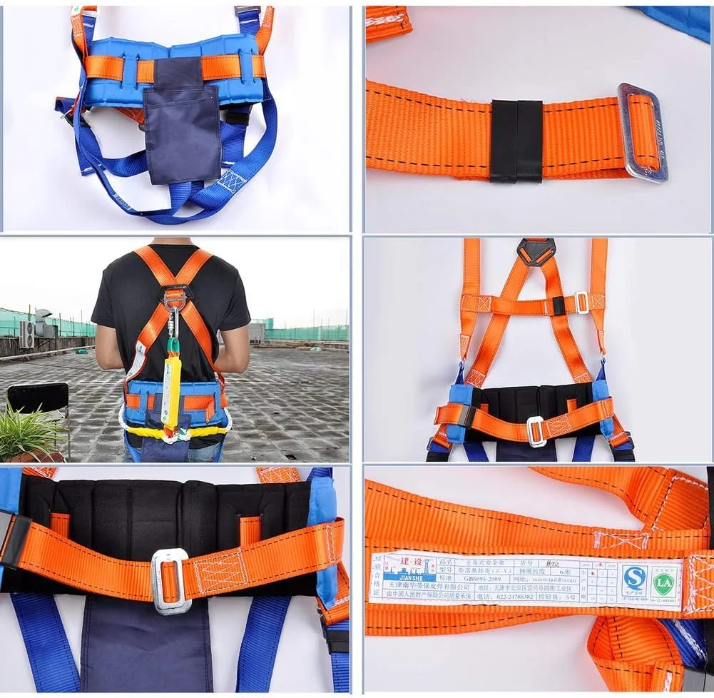 هارنس ایمنی تمام بدن ضد سقوط با 5 حلقه D و کمربند کمر، تجهیزات نجات آتش نشانی شخصی جهانی غارنوردی و فرود