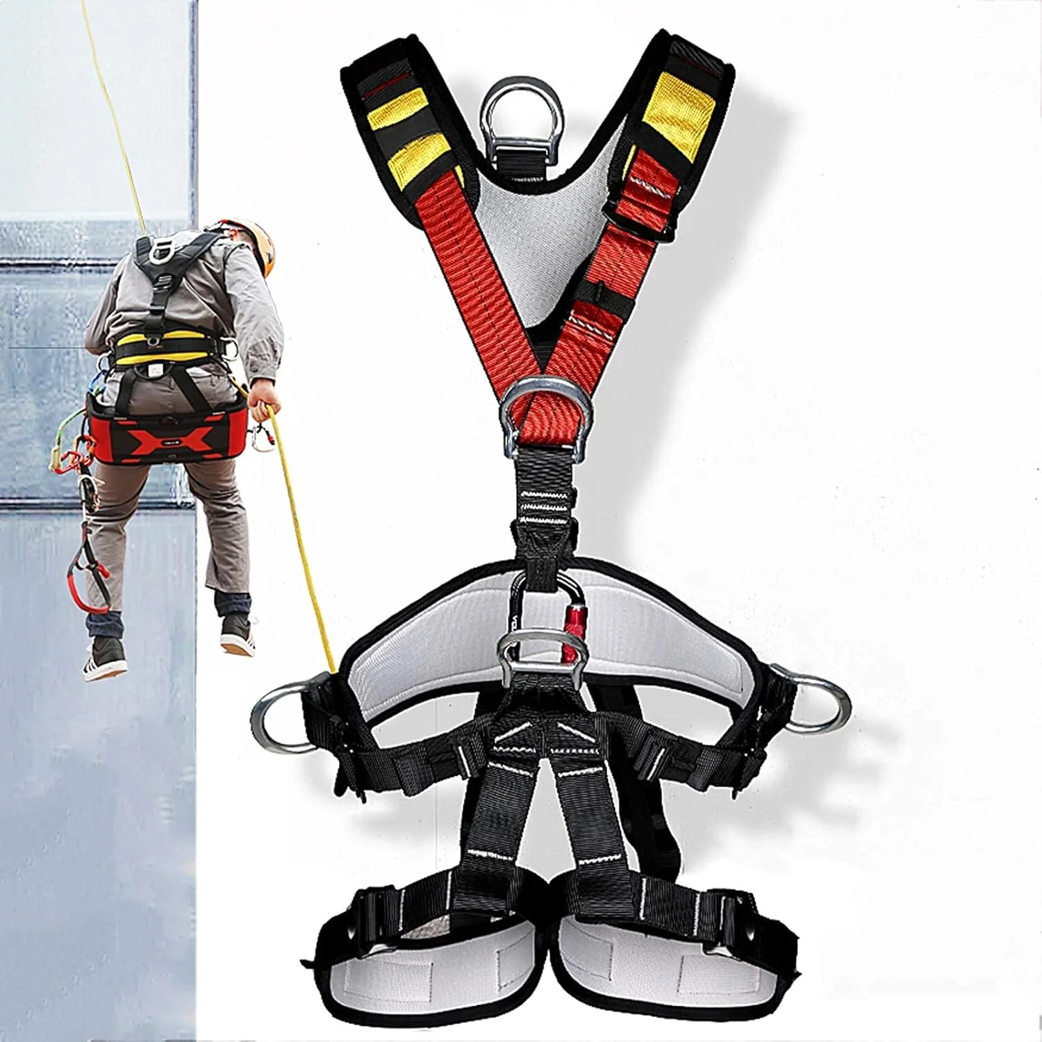 هارنس ایمنی ضد سقوط، هارنس ایمنی ضد سقوط تمام بدن برای کار در ارتفاع، کمربند قابل تنظیم
