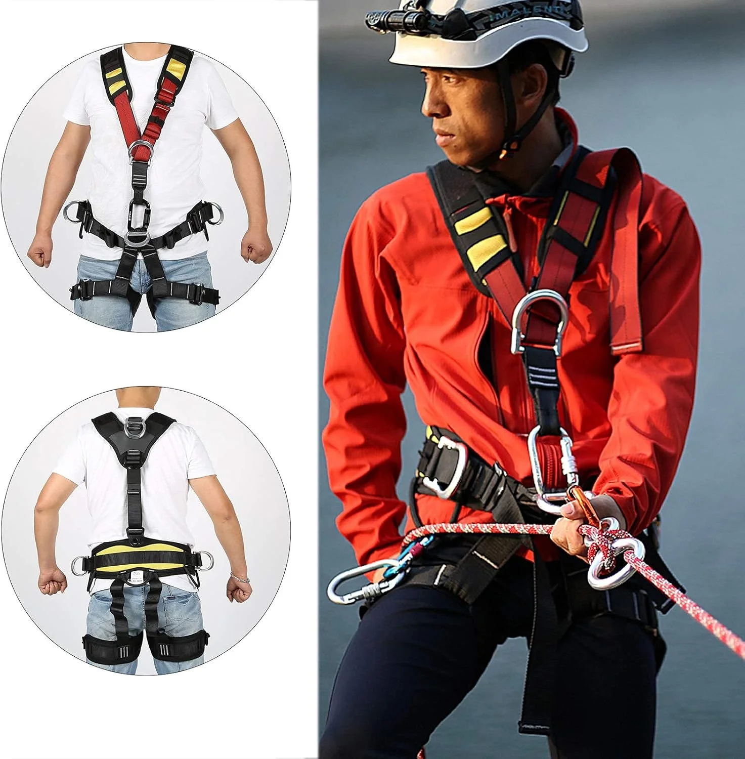 هارنس ایمنی ضد سقوط، هارنس ایمنی ضد سقوط تمام بدن برای کار در ارتفاع، کمربند قابل تنظیم