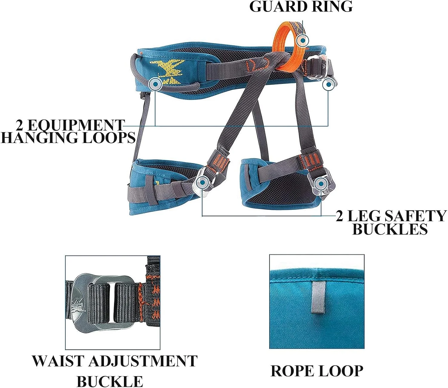 هارنس ضد سقوط فرود، کمربند ایمنی نیم تنه صعود، کمربند ایمنی ضد سقوط در ارتفاعات بالا، طناب محافظ شخصی در فضای باز