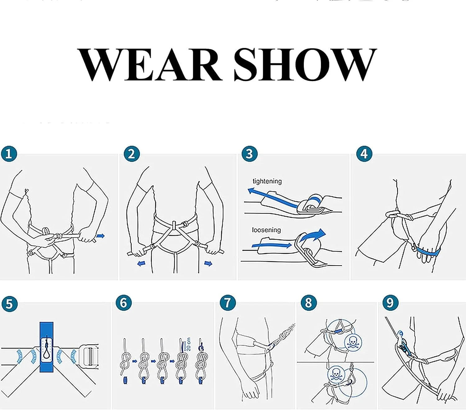 هارنس ضد سقوط فرود، کمربند ایمنی نیم تنه صعود، کمربند ایمنی ضد سقوط در ارتفاعات بالا، طناب محافظ شخصی در فضای باز