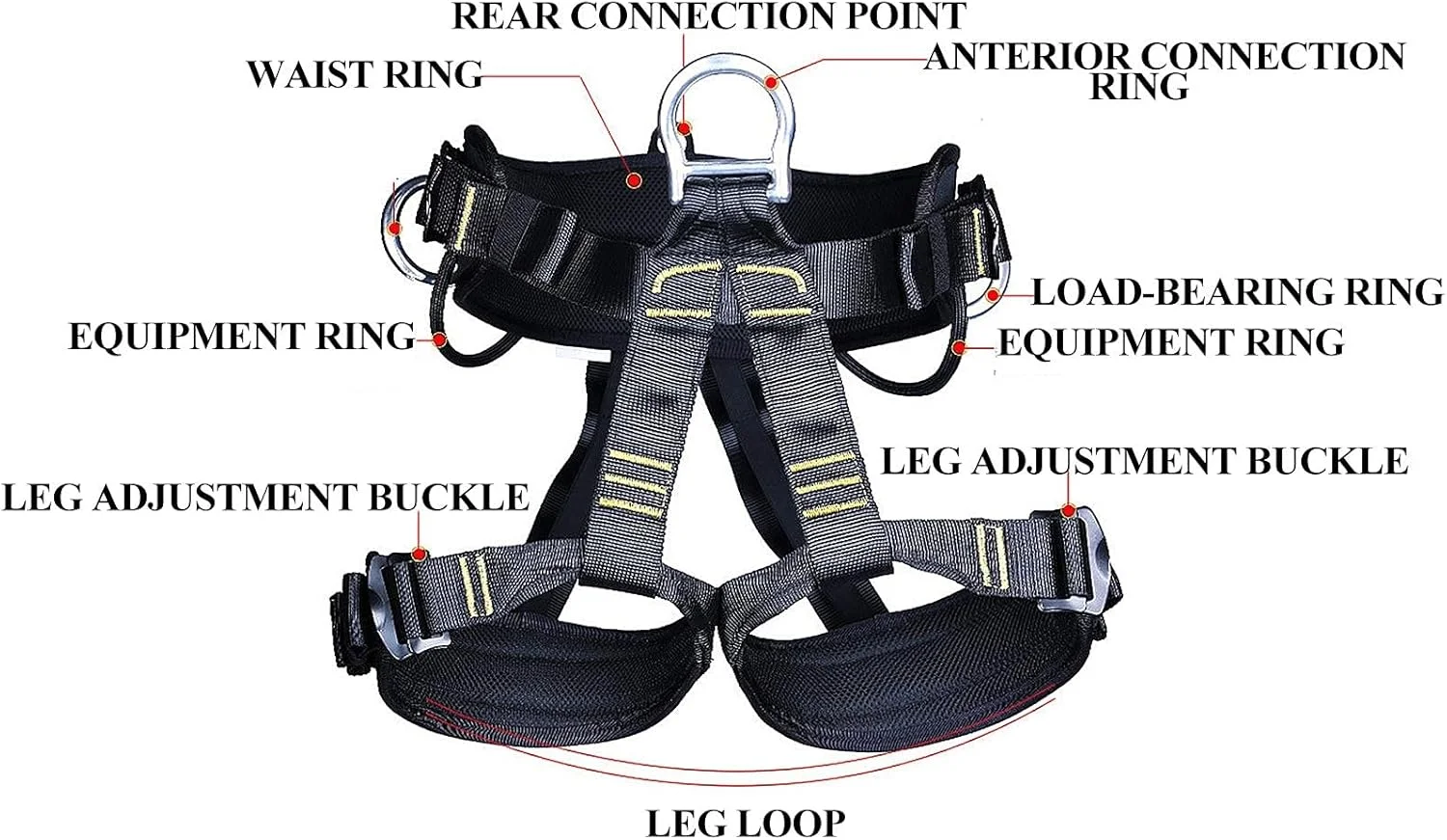 هارنس نیم تنه ShoFbi، کمربند ایمنی صندلی برای کوهنوردی، تمرینات فضای باز، هارنس نیم تنه کمر، کیت هارنس ایمنی جهانی