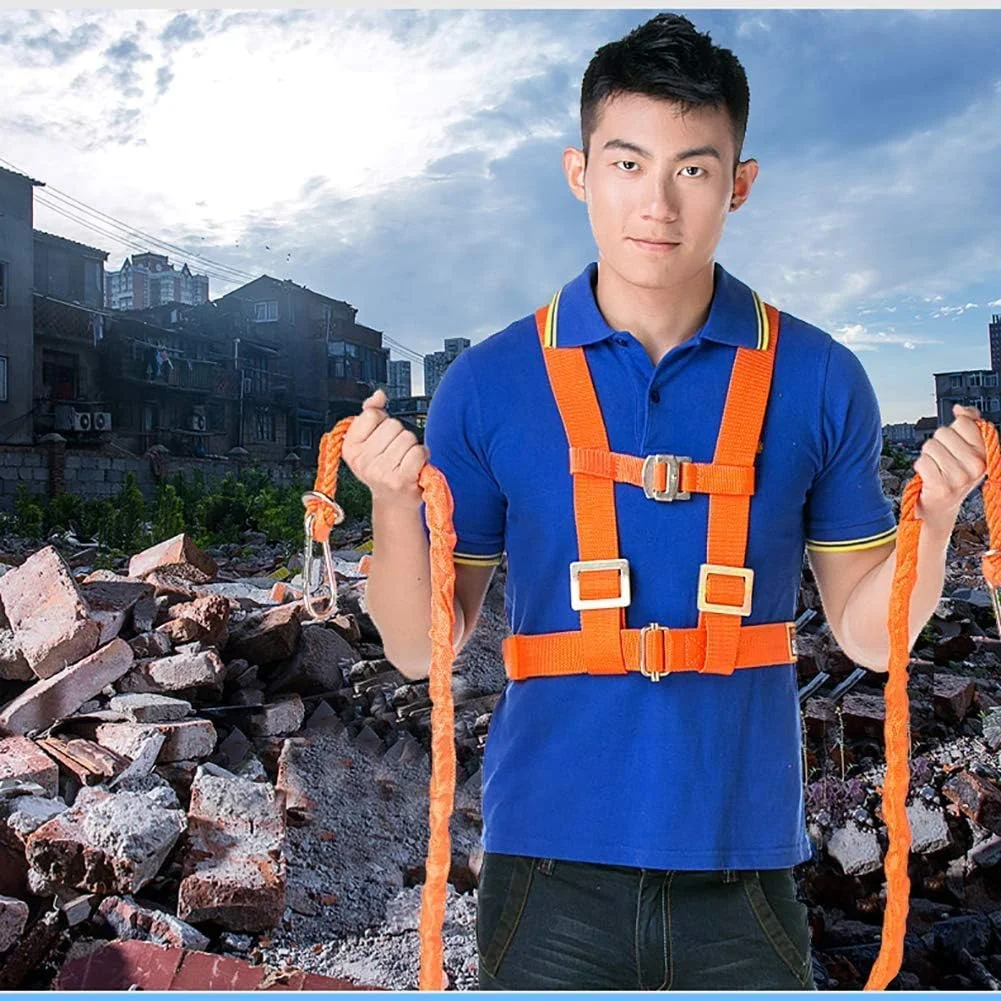 هارنس ایمنی نیم تنه با محافظت در برابر سقوط، هارنس ساختمانی، کمربند قابل تنظیم ضد سقوط کار در ارتفاع