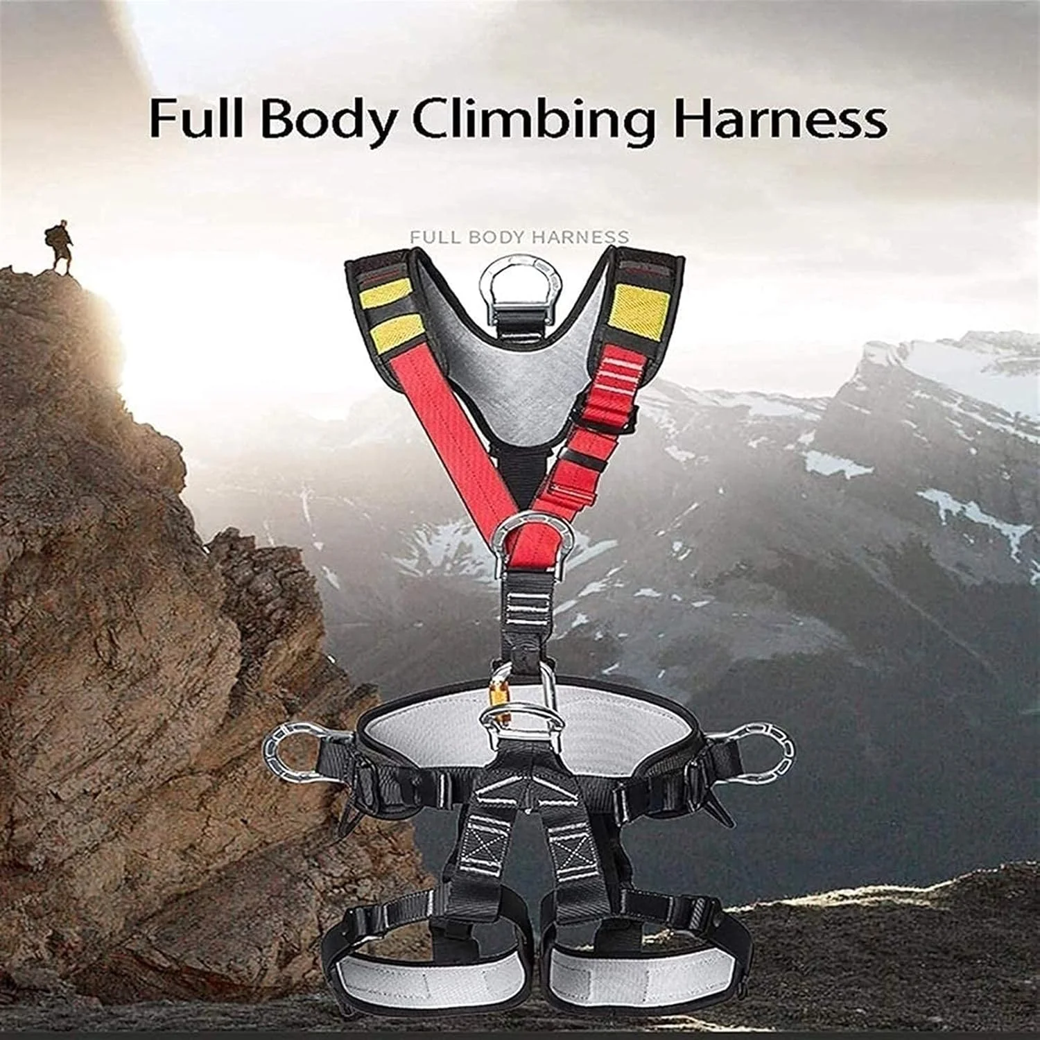 ست قلاب کمربند ایمنی، کمربند ایمنی محافظت در برابر سقوط، کمربند ایمنی تمام بدن بادوام و قوی برای صعود به درخت، کوهنوردی، آتش نشانی