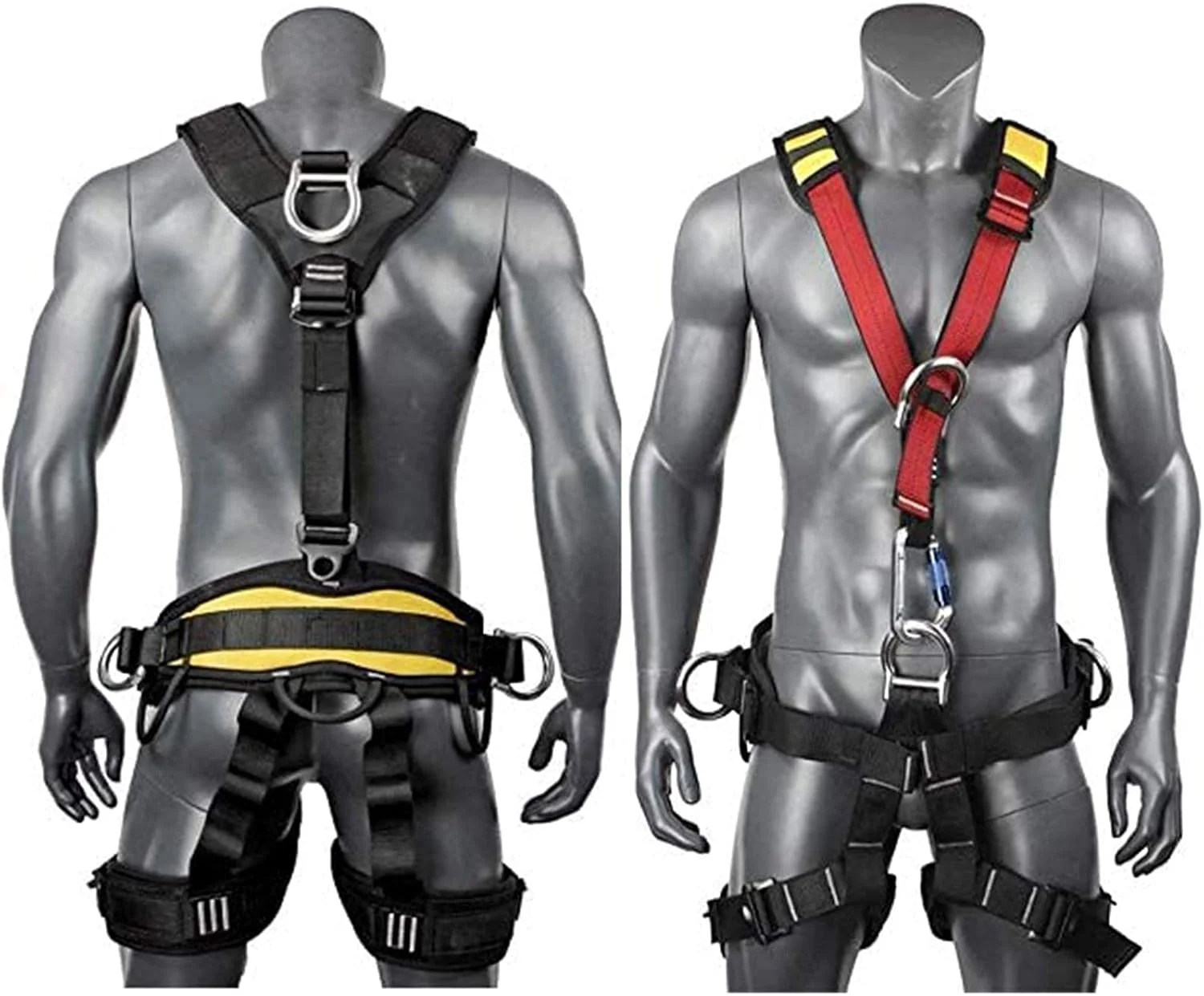 ست قلاب کمربند ایمنی، کمربند ایمنی محافظت در برابر سقوط، کمربند ایمنی تمام بدن بادوام و قوی برای صعود به درخت، کوهنوردی، آتش نشانی