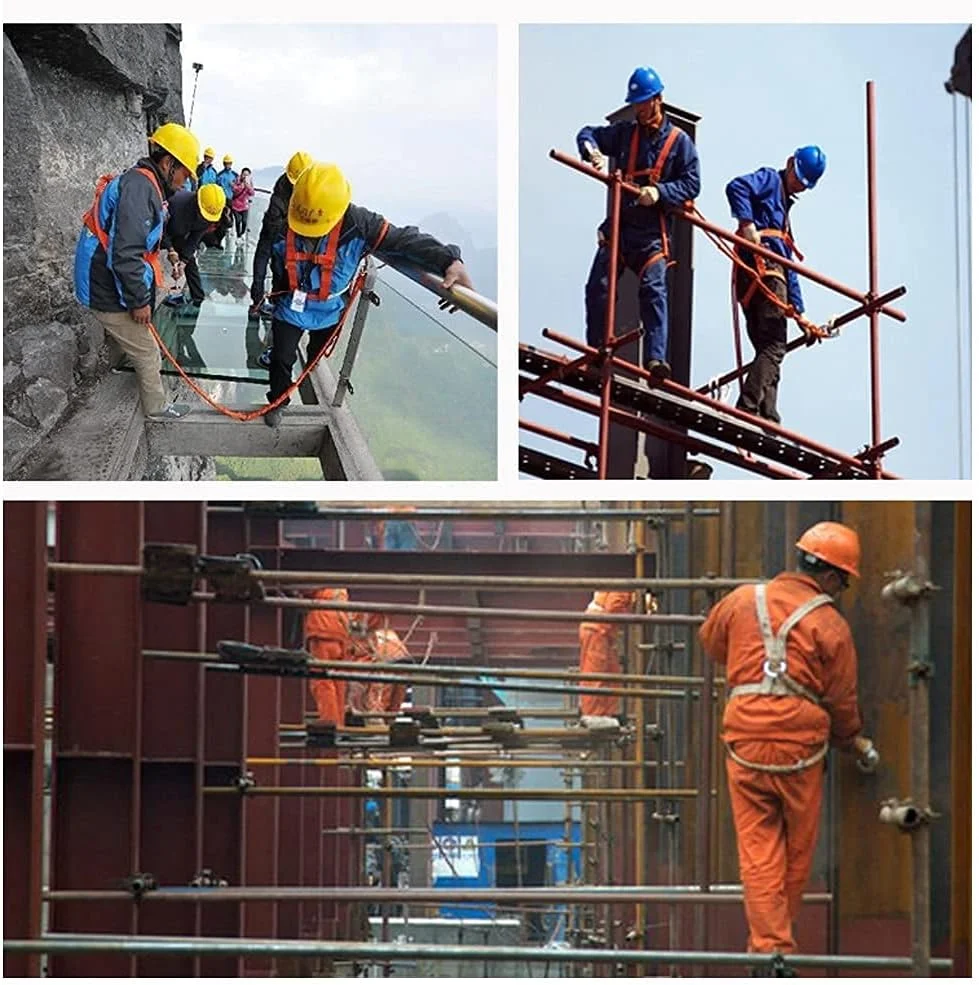 ست هارنس ایمنی با قلاب، هارنس محافظت در برابر سقوط، هارنس محافظ تمام بدن با دوام و قوی کمربند ایمنی برای درخت نوردی، کوهنوردی، آتش نشانی
