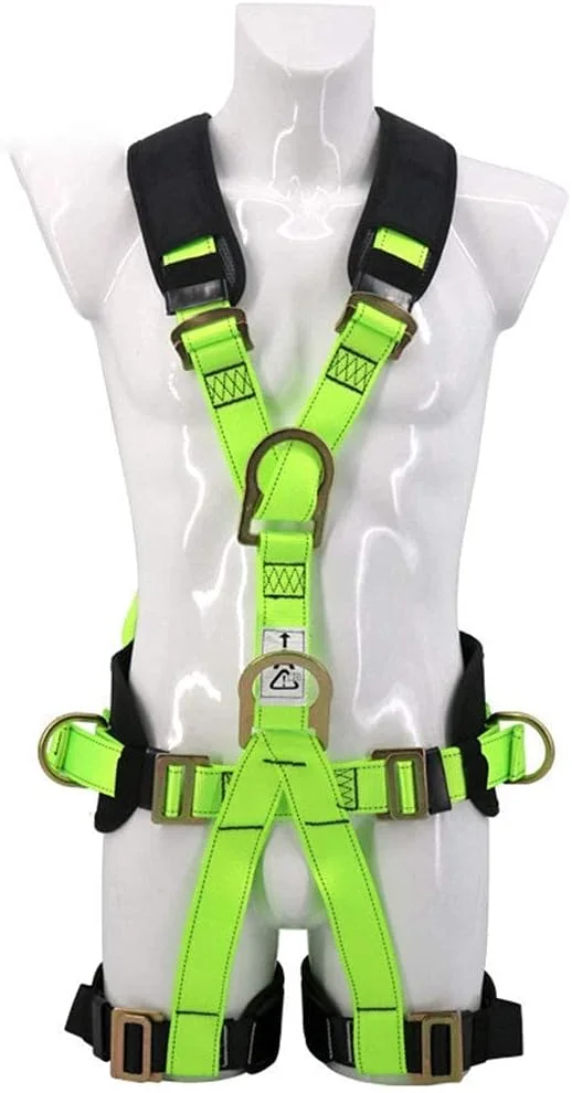 هارنس ایمنی پلی استر با مقاومت بالا، کمربند ایمنی تمام بدن با حلقه های D جانبی و لایه گذاری اضافی هارنس ایمنی پلی استر با مقاومت بالا، کمربند ایمنی تمام بدن با حلقه های D جانبی و لایه گذاری اضافی