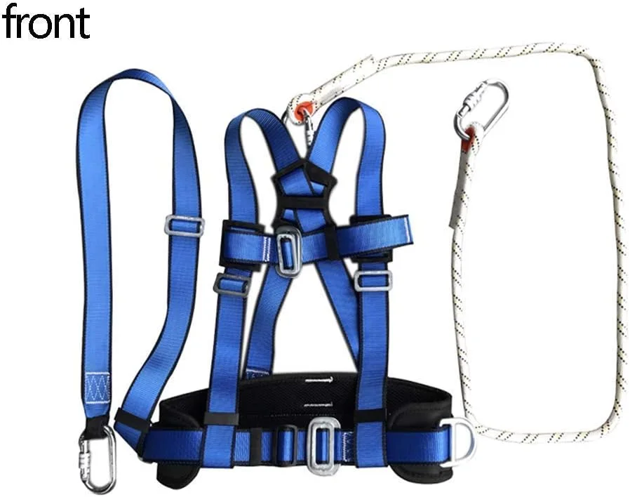 کیت مهار ایمنی سقوط، طناب ایمنی پنج نقطه ای، کمربند ایمنی نیم تنه، لوازم جانبی فولاد آلیاژی با طناب نجات، برای کارگران آهن، داربست، ساخت و ساز یک سورپرایز کوچک