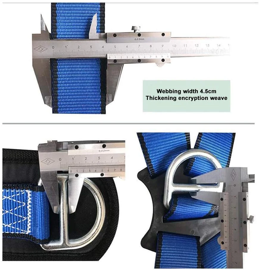 کیت مهار ایمنی سقوط، طناب ایمنی پنج نقطه ای، کمربند ایمنی نیم تنه، لوازم جانبی فولاد آلیاژی با طناب نجات، برای کارگران آهن، داربست، ساخت و ساز یک سورپرایز کوچک