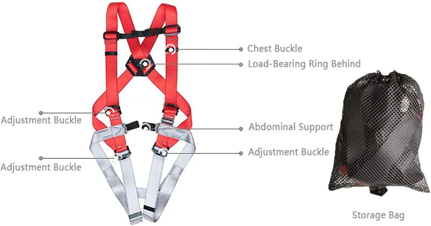 هارنس های کوهنوردی، کیت حفاظت در برابر سقوط، هارنس ایمنی، کمربند محافظ بدن قابل تنظیم برای کوهنوردی