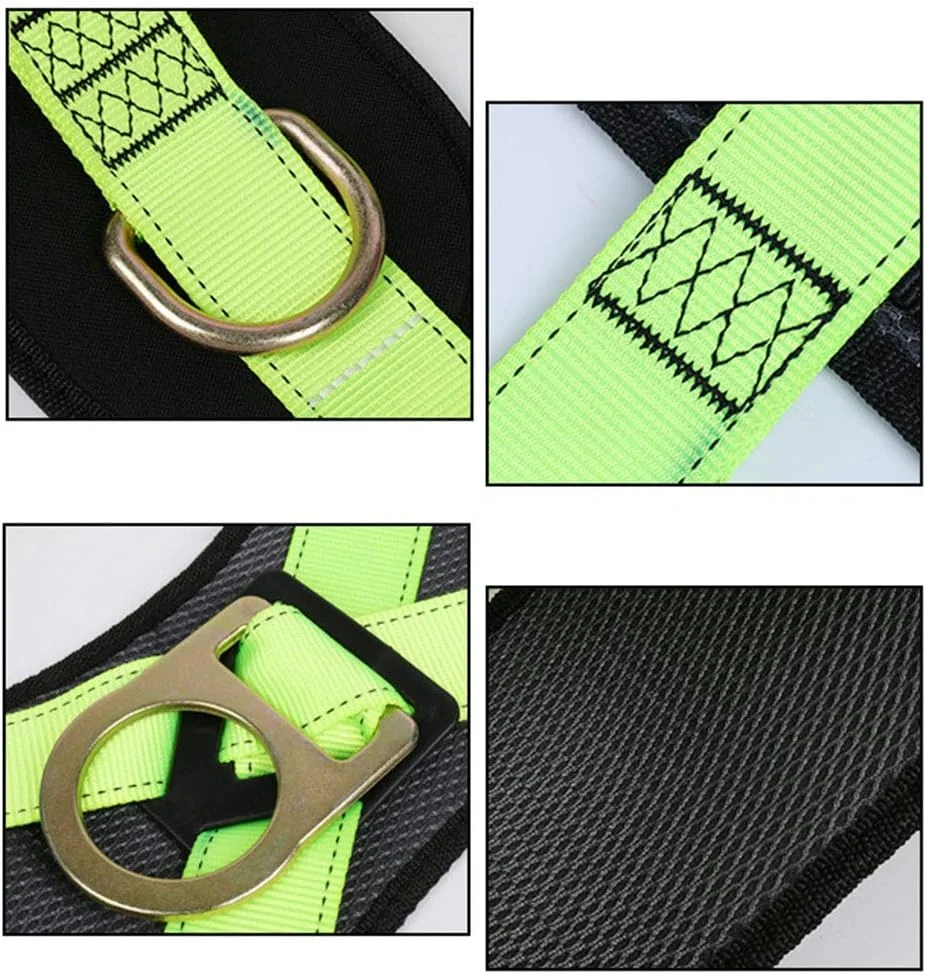 هارنس ایمنی پلی استر با مقاومت بالا، کمربند ایمنی تمام بدن متنوع با حلقه های D در کنار کمربند