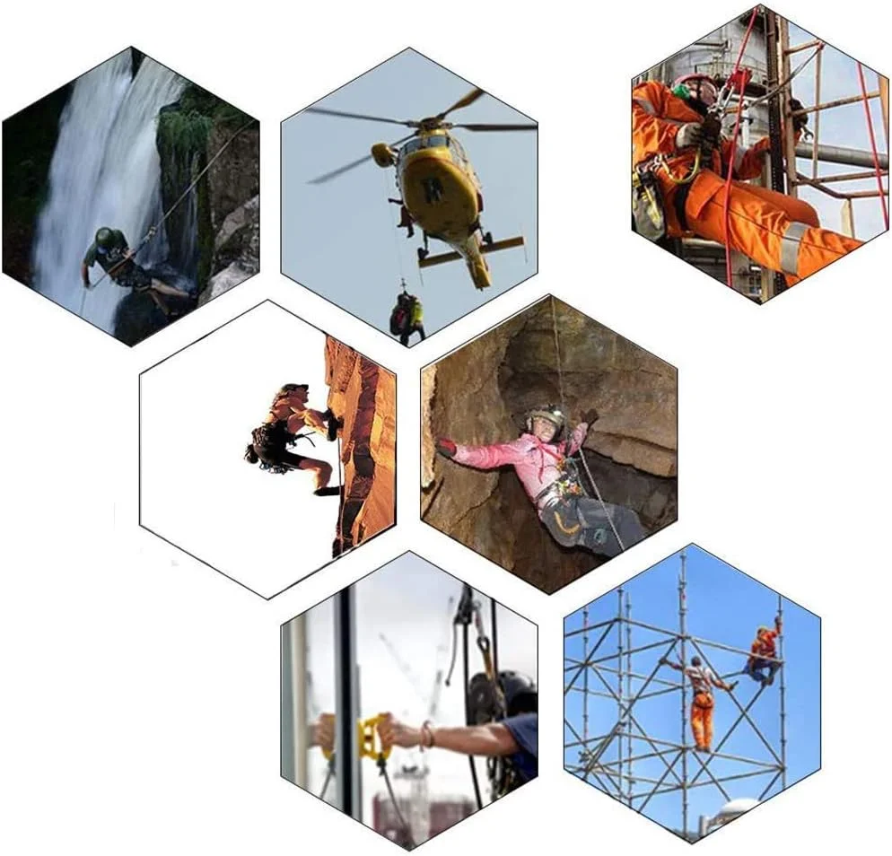 هارنس ایمنی تمام بدن برای حفاظت در برابر سقوط با کمربند قابل تنظیم، دارای قلاب و طناب برای کار در ارتفاع