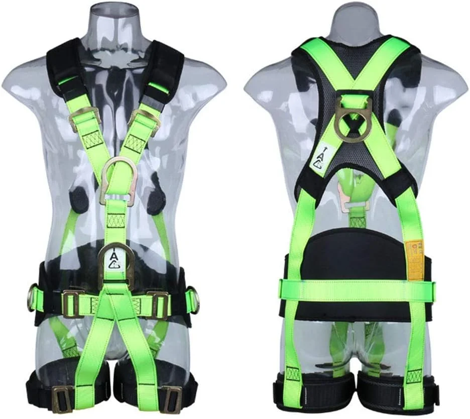 هارنس ایمنی پلی استر با مقاومت بالا، کمربند ایمنی تمام بدن متنوع با حلقه های D در کنار کمربند