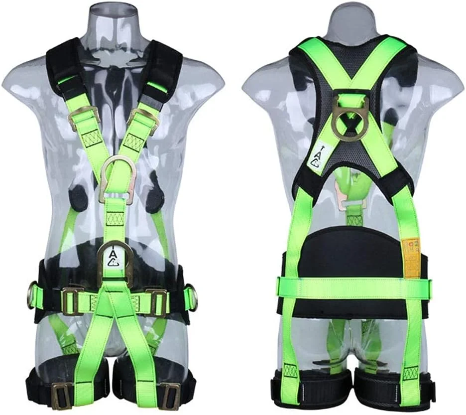 هارنس ایمنی پلی استر با مقاومت بالا، کمربند ایمنی تمام بدن با حلقه های D جانبی و لایه گذاری اضافی هارنس ایمنی پلی استر با مقاومت بالا، کمربند ایمنی تمام بدن با حلقه های D جانبی و لایه گذاری اضافی