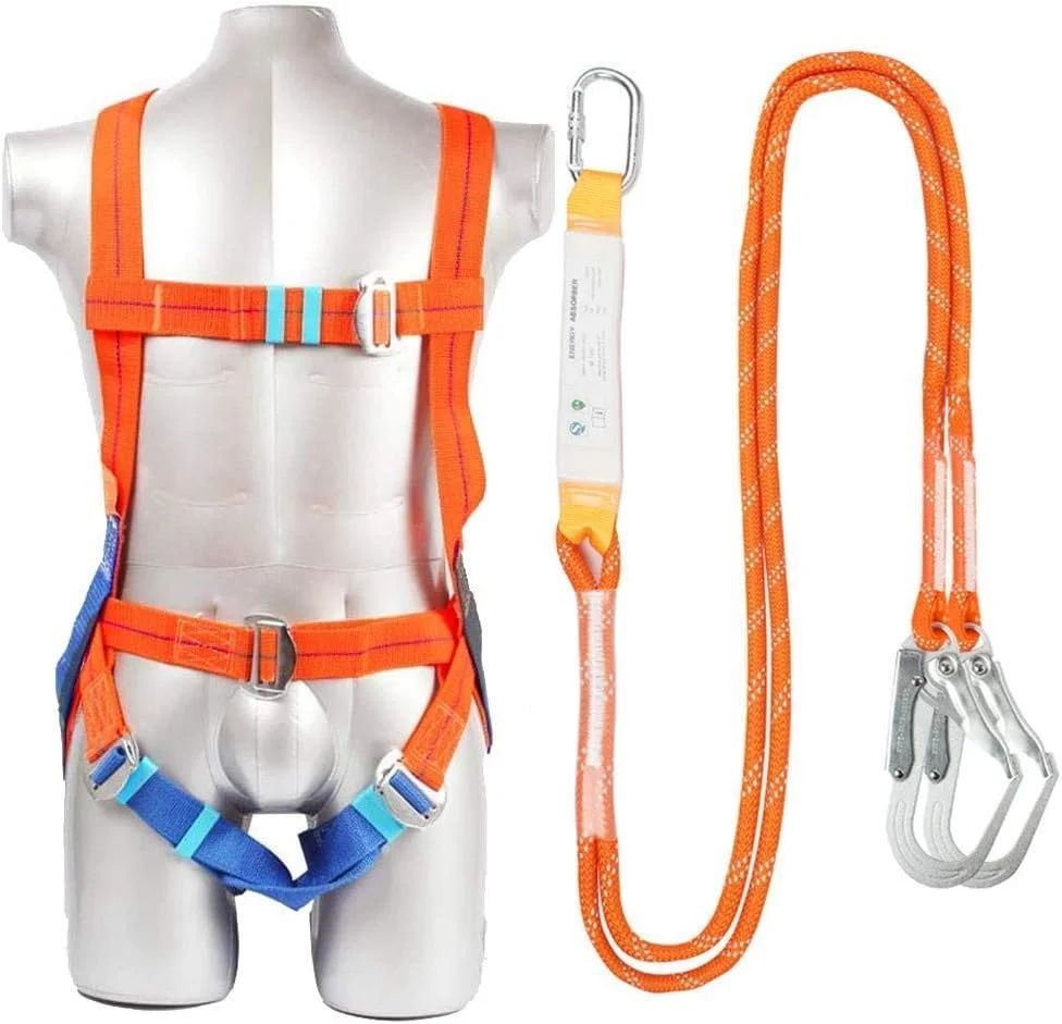 هارنس ایمنی با طناب، هارنس ضد سقوط 5 نقطه ای، هارنس ضد سقوط تمام بدن، کمربند قابل تنظیم