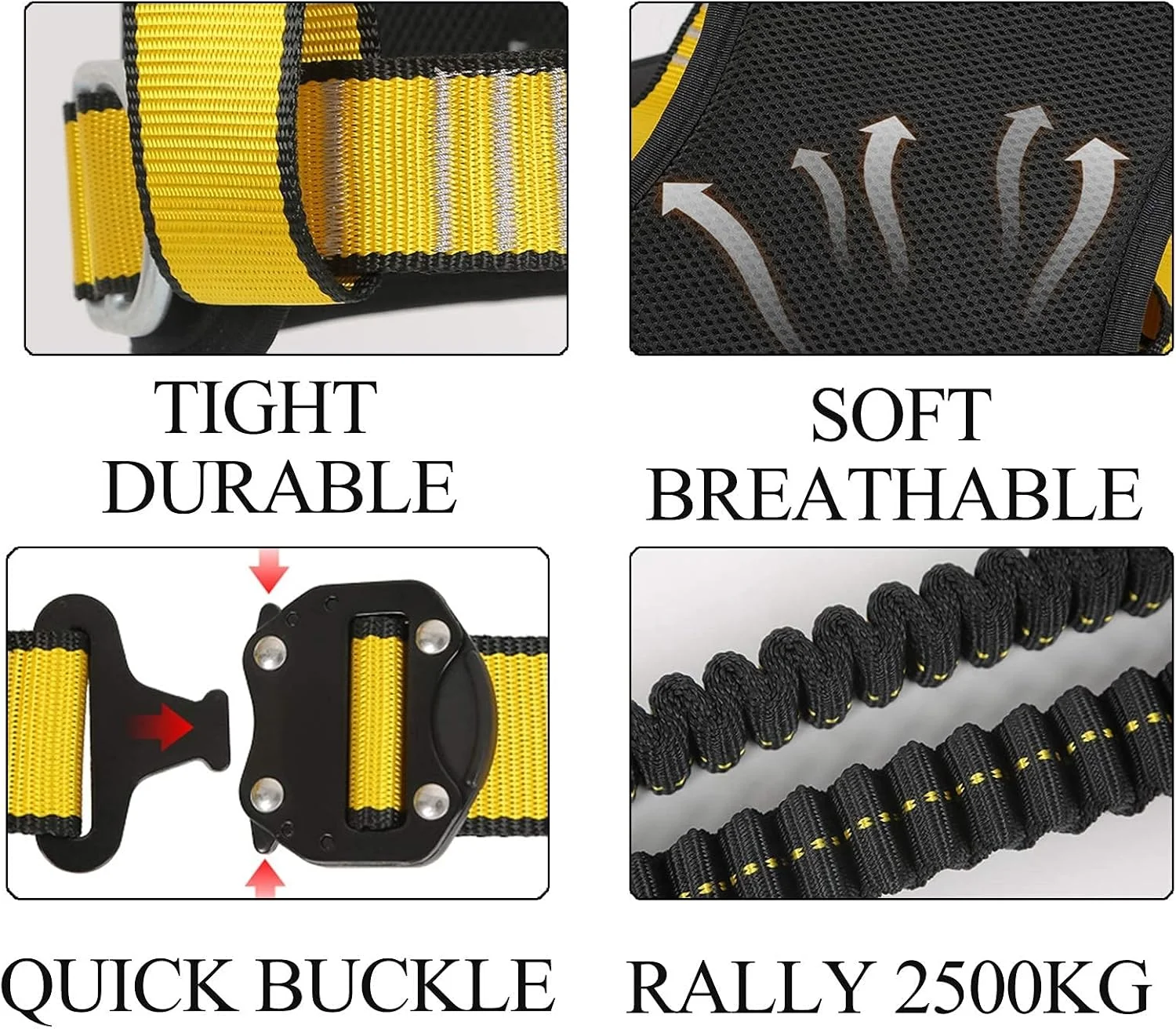 کیت هارنس ایمنی، کمربند ایمنی محافظ کمر و باسن برای صخره نوردی، نجات آتش نشانی، فرود