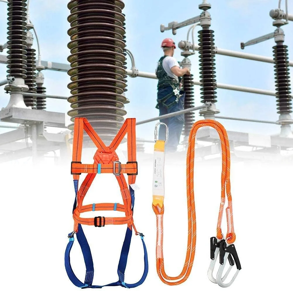 کیت کمربند ایمنی هارنس تمام بدن مناسب کار در ارتفاع و ضد سقوط با قابلیت تنظیم