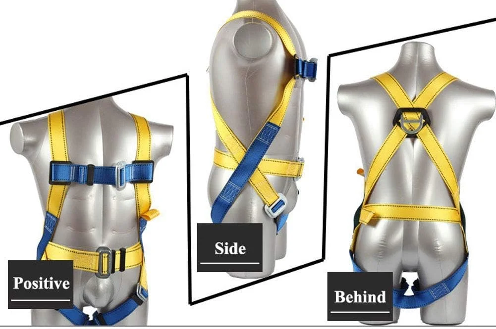 ست هارنس ایمنی، هارنس ضد سقوط ایمنی قابل تنظیم در فضای باز، کمربند کار در ارتفاع با بیمه دوگانه، هارنس ضد سقوط برای کار و محافظت در برابر سقوط