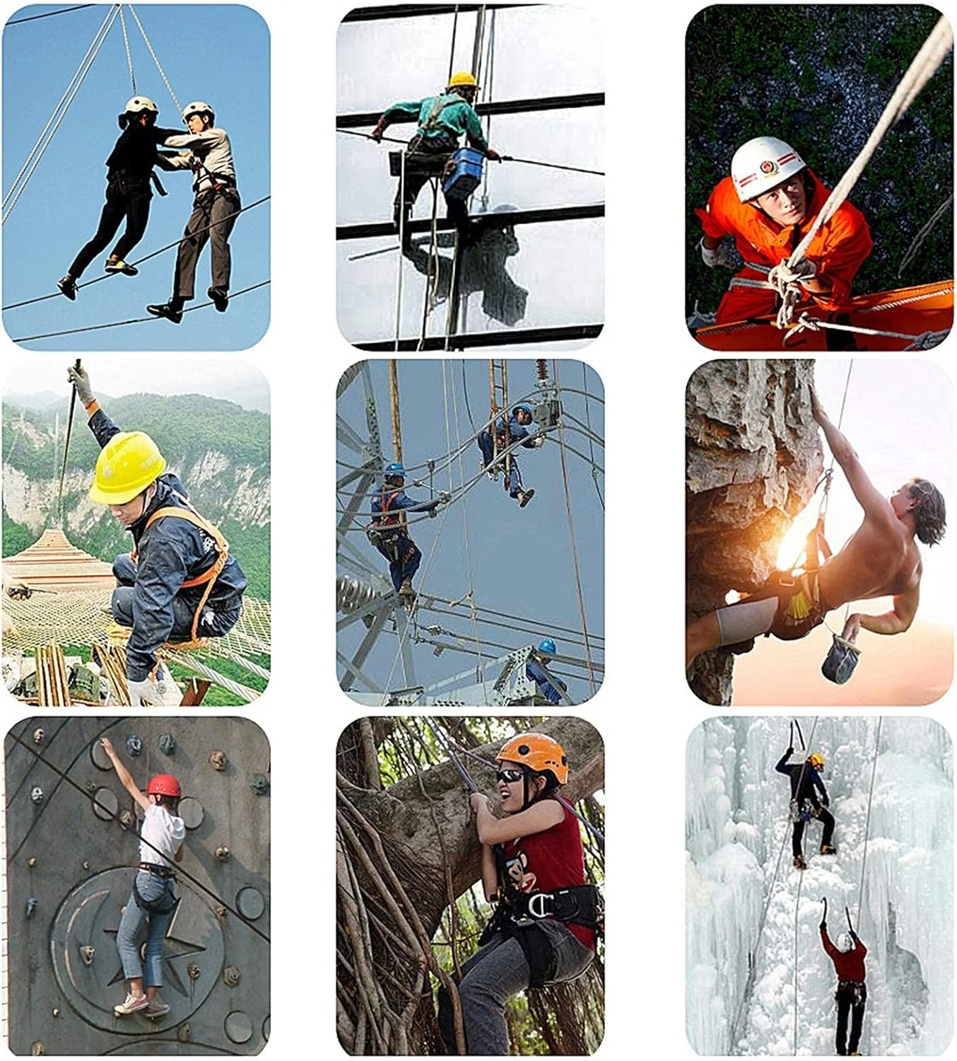 کیت هارنس ایمنی، کمربند ایمنی محافظ کمر و باسن برای صخره نوردی، نجات آتش نشانی، فرود