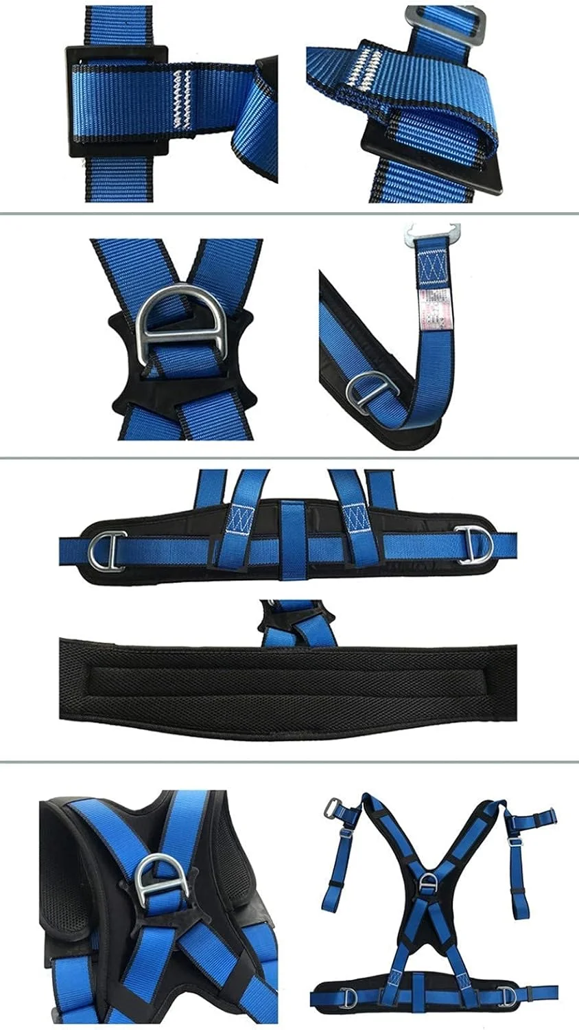 هارنس ایمنی نیم تنه کمربند ضد سقوط یونی‌سکس کمربند قابل تنظیم برای محافظت ایمنی در برابر سقوط
