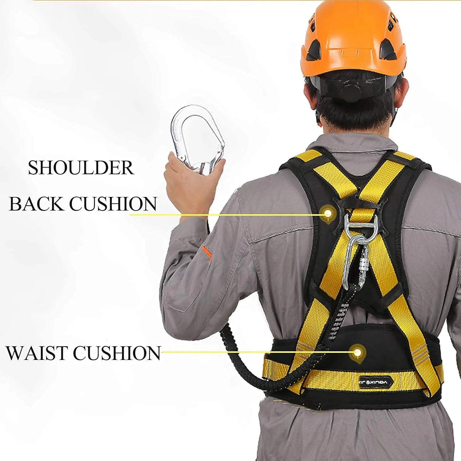 کیت هارنس ایمنی، کمربند ایمنی محافظ کمر و باسن برای صخره نوردی، نجات آتش نشانی، فرود