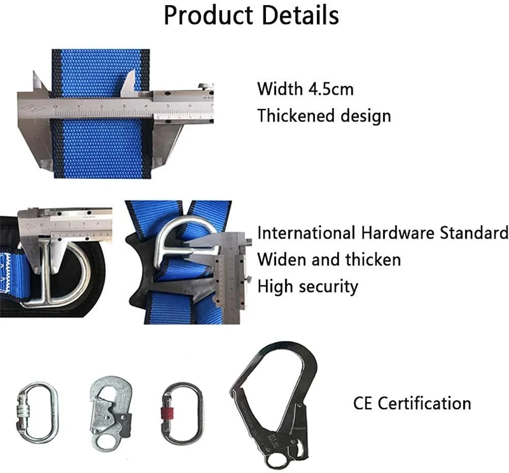 هارنس ایمنی نیم تنه کمربند ضد سقوط یونی‌سکس کمربند قابل تنظیم برای محافظت ایمنی در برابر سقوط