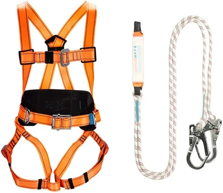 کیت کمربند ایمنی، کمربند ایمنی ضد سقوط، کمربند ایمنی محافظت در برابر سقوط از ارتفاع، کمربند ایمنی محافظ کمر، کمربند قابل تنظیم با طناب قلاب جاذب ضربه یک سورپرایز کوچک