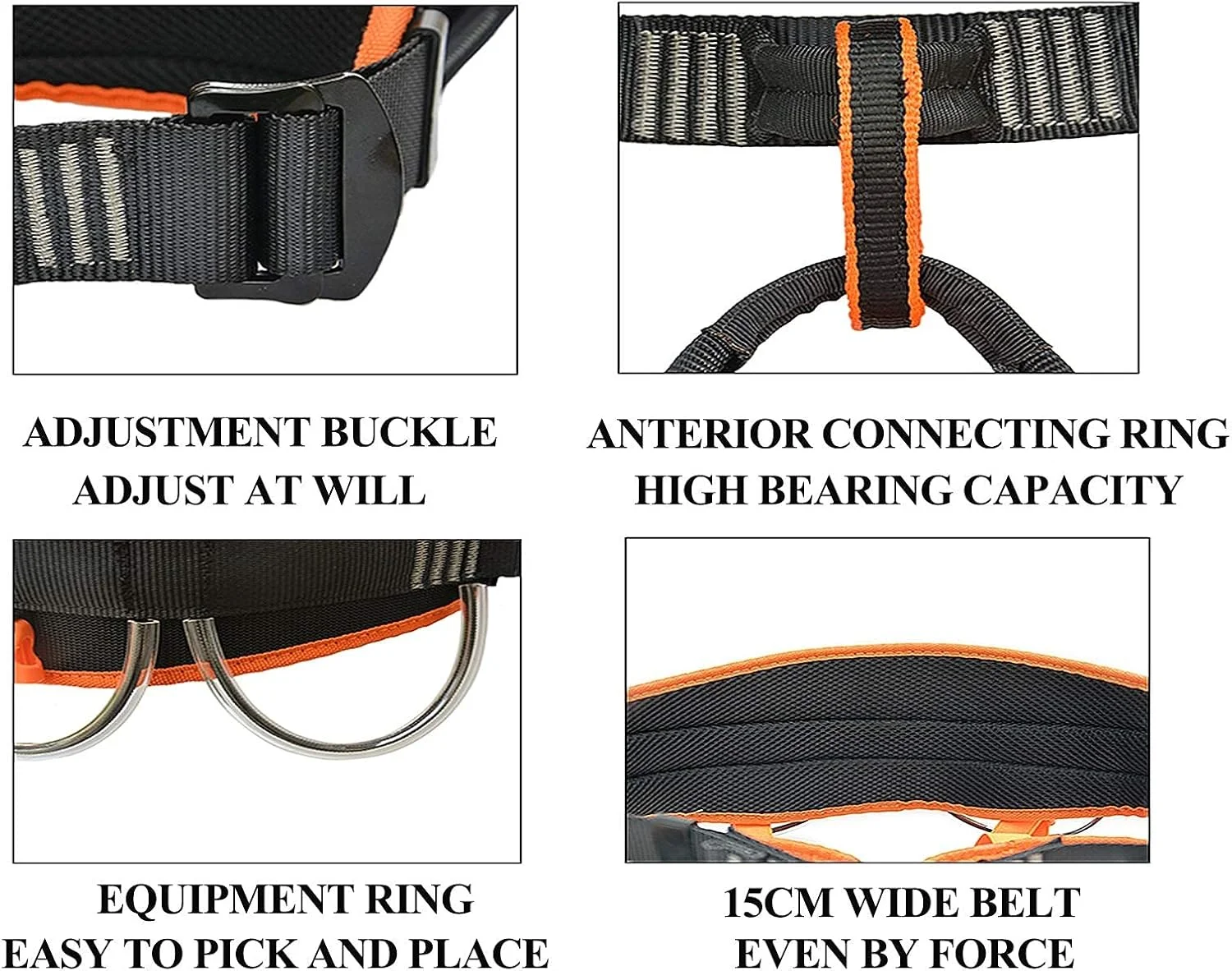 هارنس ایمنی ضد سقوط، هارنس کوهنوردی قابل تنظیم نیم تنه در فضای باز، کمربند ایمنی کار در ارتفاع