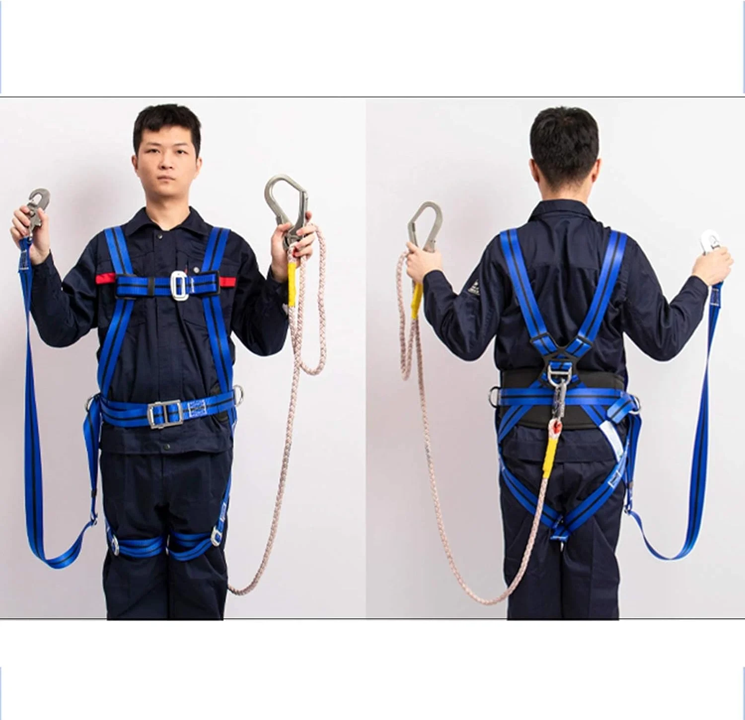هارنس ایمنی ضد سقوط کمربند صندلی تمام بدن طناب قلاب قابل تنظیم برای کارگر برج و بالابر هوایی