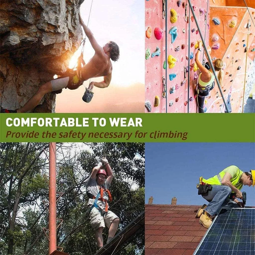 هارنس ایمنی تمام بدن PURRL، هارنس توقف سقوط، کمربند ایمنی قابل تنظیم برای صعود در فضای باز، طناب نجات، کمربند ایمنی تمام بدن برای کار در ارتفاع، سقف کاری، صخره نوردی، 3 متر سورپرایز کوچک