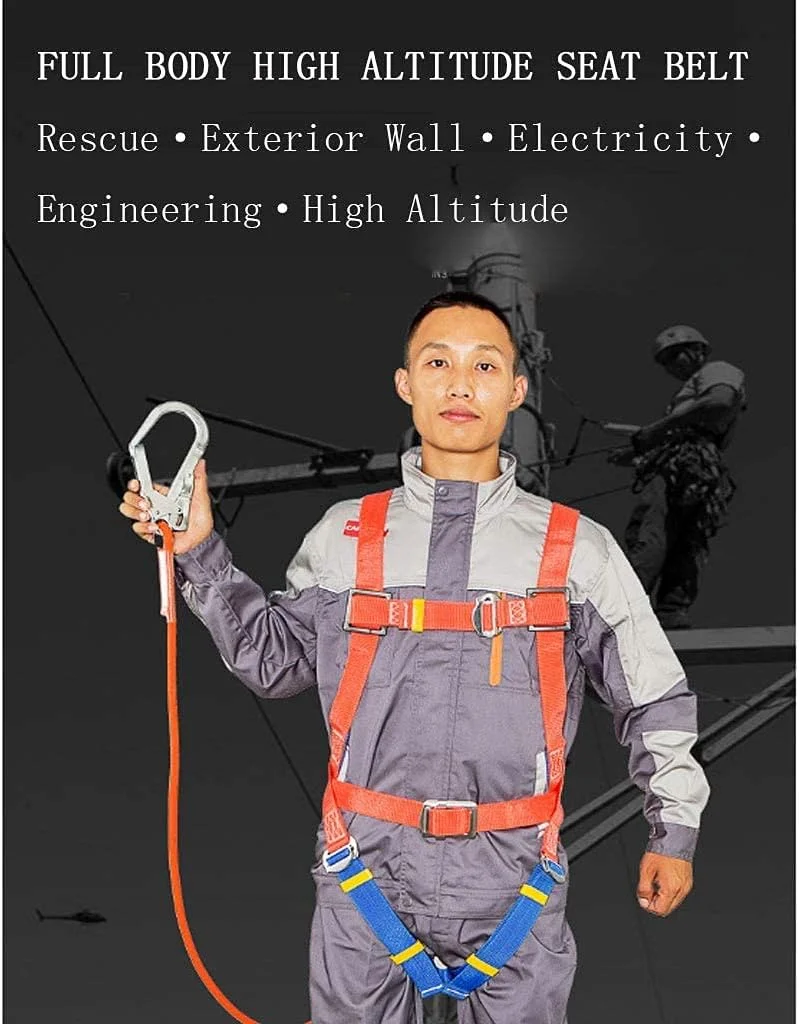 هارنس ایمنی تمام بدن PURRL، هارنس توقف سقوط، کمربند ایمنی قابل تنظیم برای صعود در فضای باز، طناب نجات، کمربند ایمنی تمام بدن برای کار در ارتفاع، سقف کاری، صخره نوردی، 3 متر سورپرایز کوچک