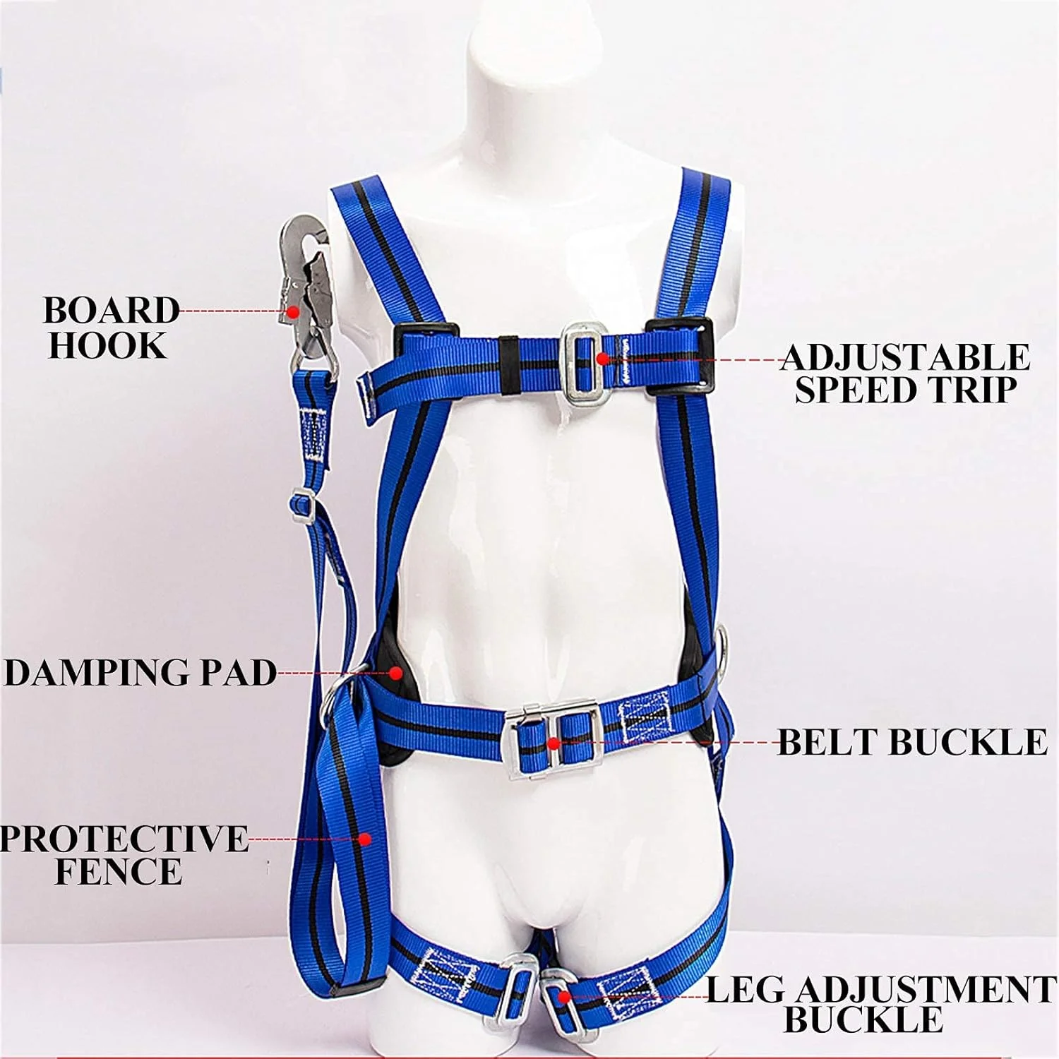 هارنس ایمنی ضد سقوط کمربند صندلی تمام بدن طناب قلاب قابل تنظیم برای کارگر برج و بالابر هوایی