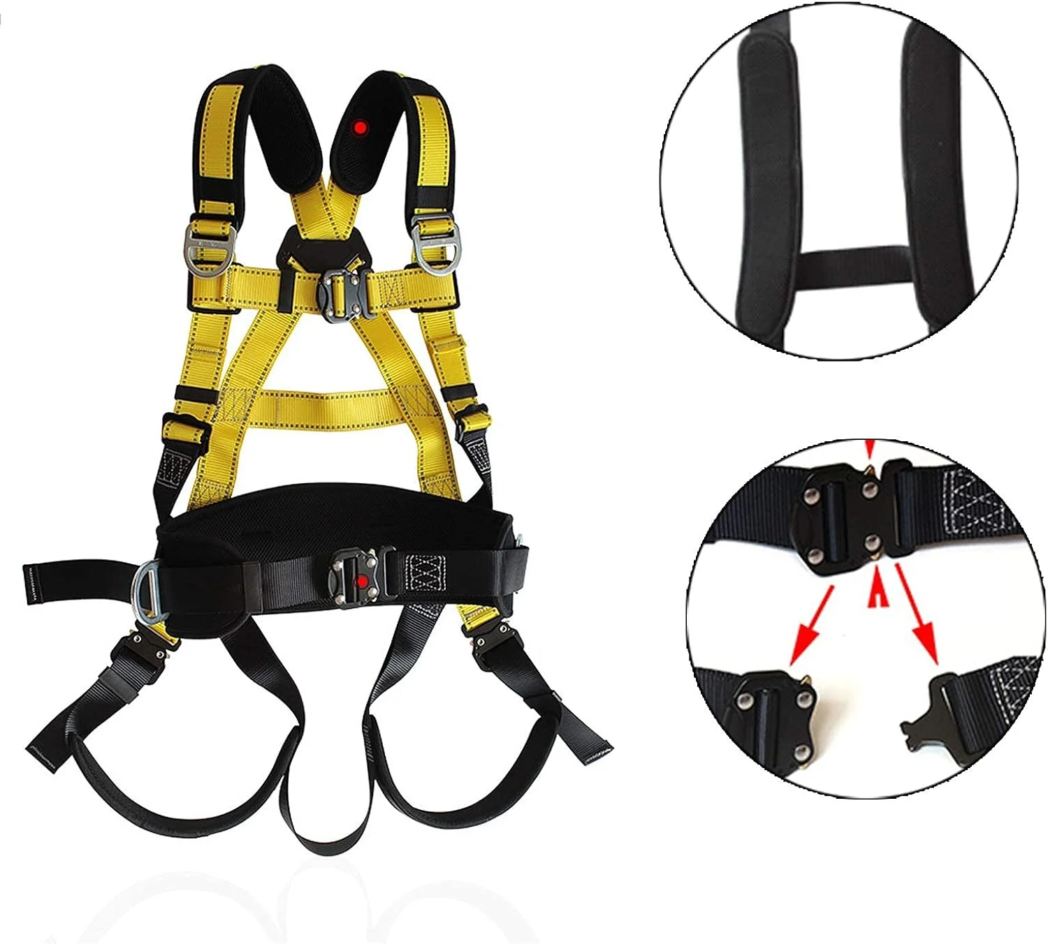 تجهیزات ضد سقوط، کیت مهار ایمنی ضد سقوط طناب ایمنی سنگین، خط کمربند مهار با 2 قلاب بزرگ بست