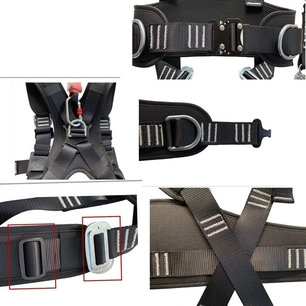 هارنس ایمنی سبک جلیقه ای هارنس ایمنی تمام بدن با 3 حلقه D، کمربند و پد، پاها و سینه با رهاسازی سریع