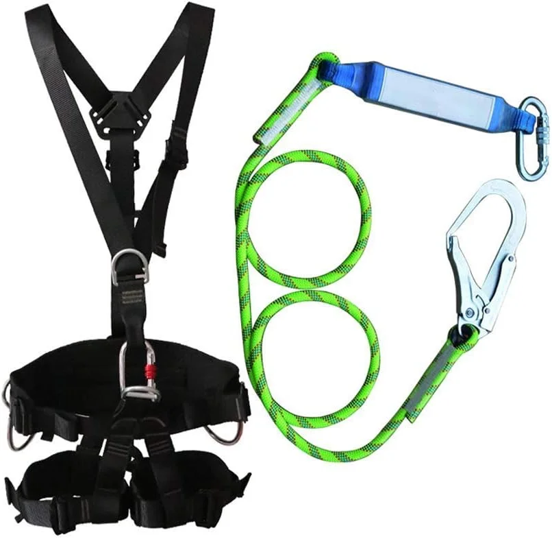 هارنس صعود MYIME، هارنس تمام بدن، هارنس ایمنی با طناب، تجهیزات حفاظت از سقوط تمام بدن، کمربند ایمنی جداشدنی، هارنس ساختمانی LEOWE (رنگ: مجموعه تک قلاب بزرگ)