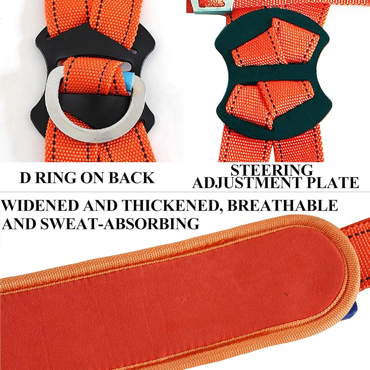 هارنس ضد سقوط، هارنس ایمنی تمام بدن نارنجی ضد سقوط ارتفاع با کمربند قابل تنظیم با قلاب