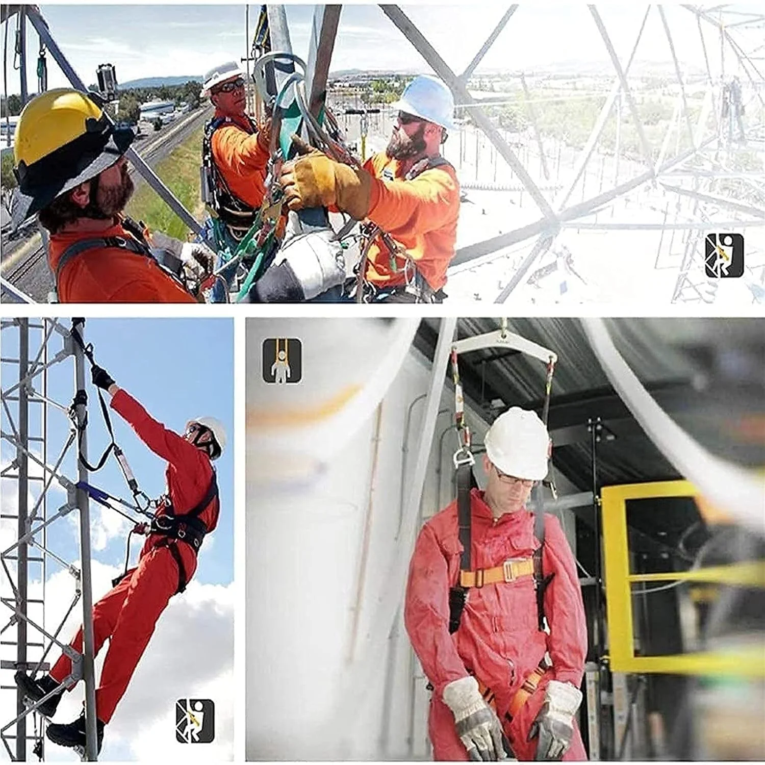 هارنس ایمنی محافظت در برابر سقوط، هارنس ایمنی تمام بدن با کمربند قابل تنظیم با قلاب تجهیزات ضد سقوط برای کار در فضای باز و هوانوردی