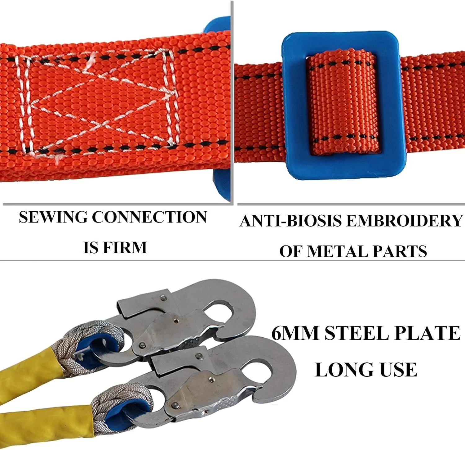 هارنس ضد سقوط، هارنس ایمنی تمام بدن نارنجی ضد سقوط ارتفاع با کمربند قابل تنظیم با قلاب