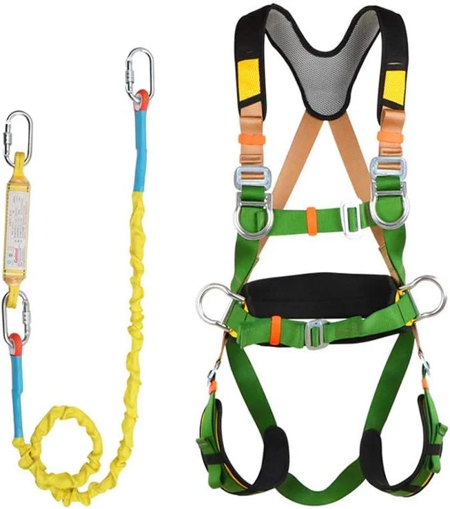 کیت مهار ایمنی، مهار ایمنی ضد سقوط، مهار ایمنی تمام بدن ضد سقوط، کمربند قابل تنظیم با قلاب و طناب، برای کار هوانوردی، حفاظت فنی