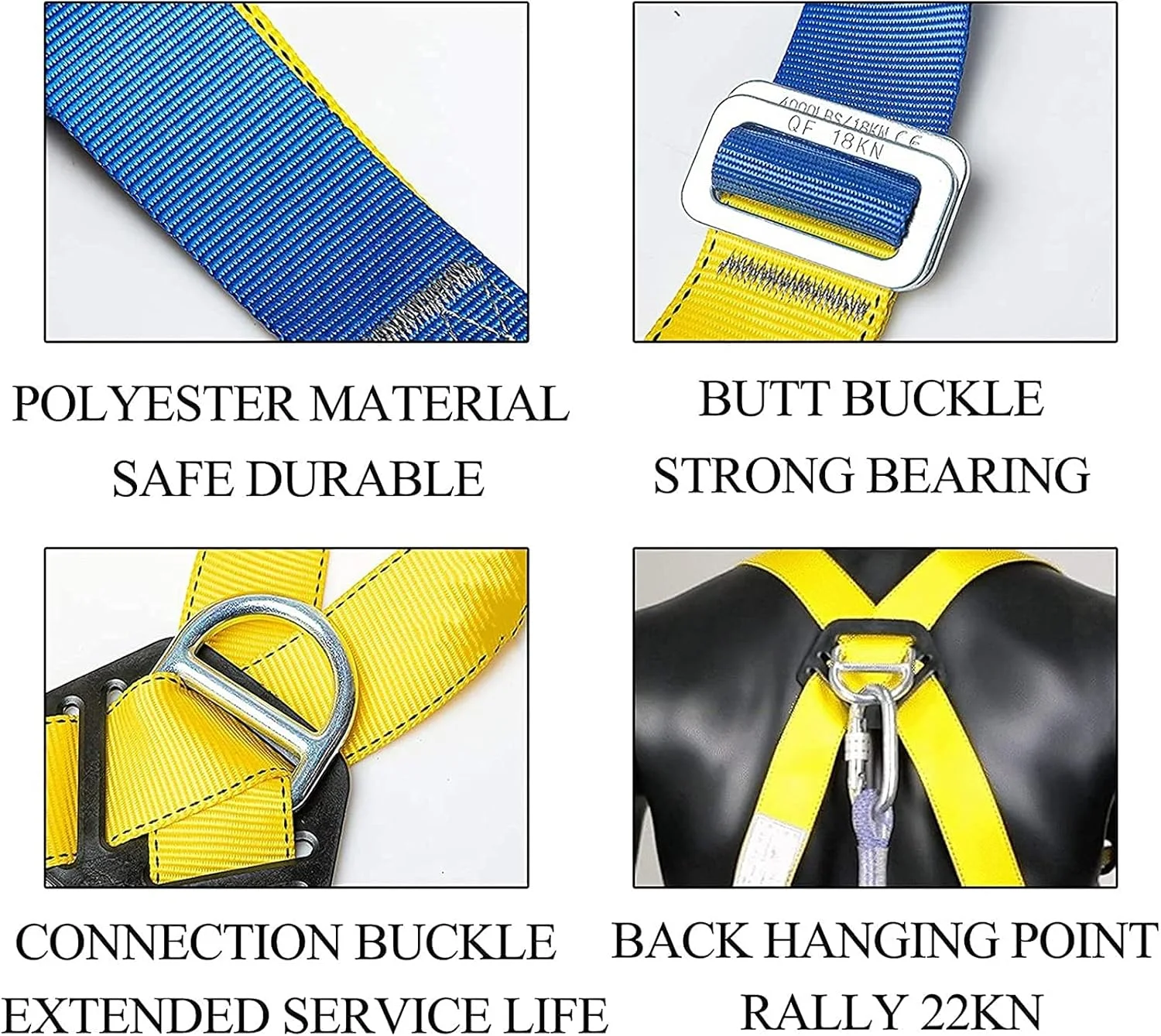 هارنس ایمنی سقوط کامل بدن، هارنس صعود قابل تنظیم در فضای باز کمربند ایمنی طناب نجات کار هوایی کمربند ایمنی کامل بدن برای ساخت و ساز، نگهداری، اکتشاف (قلاب بزرگ دوبل) Happy هارنس ایمنی سقوط کامل بدن، هارنس صعود قابل تنظیم در فضای باز کمربند ایمنی طناب نجات کار هوایی کمربند ایمنی کامل بدن برای ساخت و ساز، نگهداری، اکتشاف (قلاب بزرگ دوبل) Happy