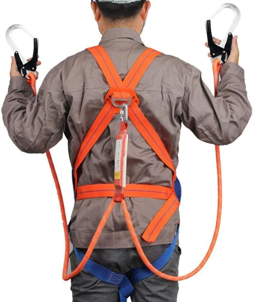 کیت مهار ایمنی هارنس تمام بدن کار در ارتفاع ضد سقوط کمربند قابل تنظیم با قلاب