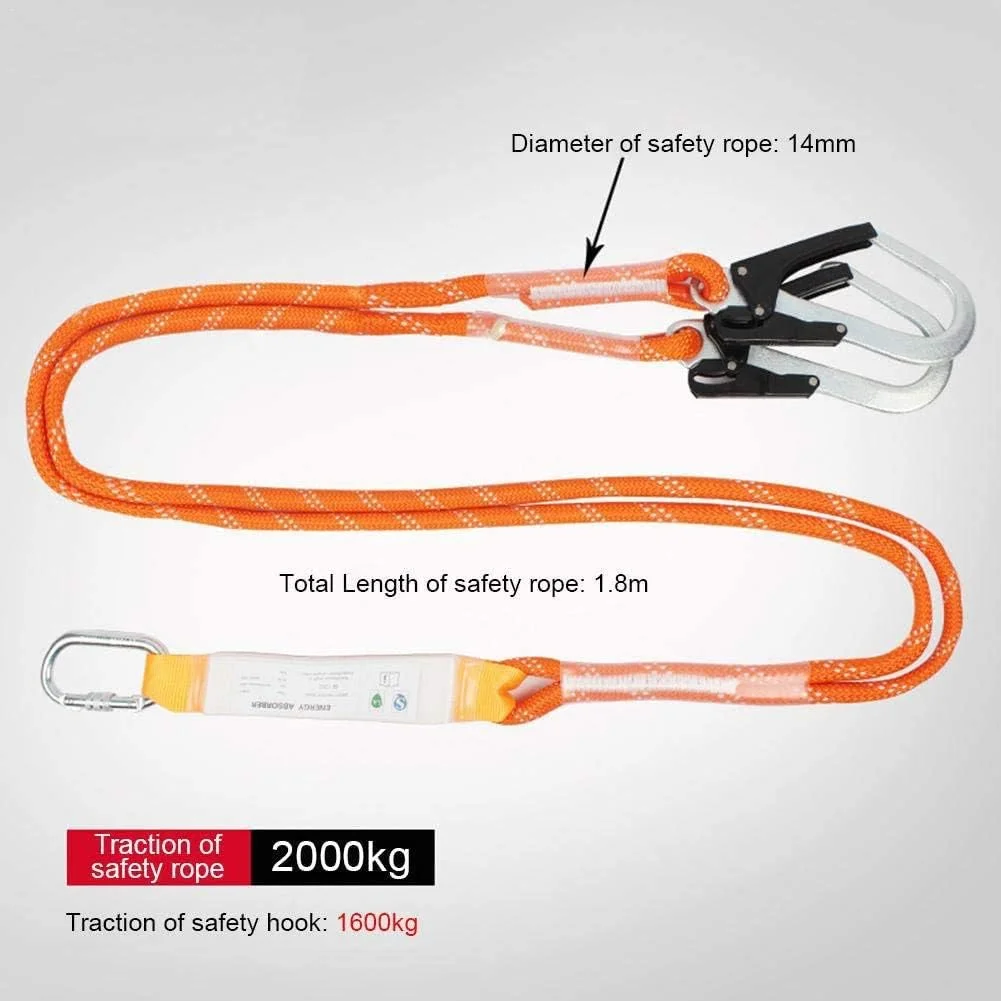 کیت مهار ایمنی هارنس تمام بدن کار در ارتفاع ضد سقوط کمربند قابل تنظیم با قلاب