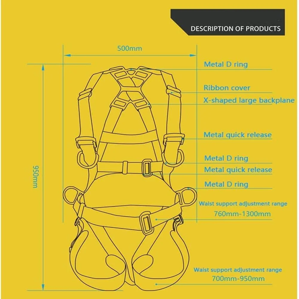 کمربند ایمنی تمام بدن، مهار ایمنی محافظت در برابر سقوط با پشتی، کمربند موقعیت یابی، B